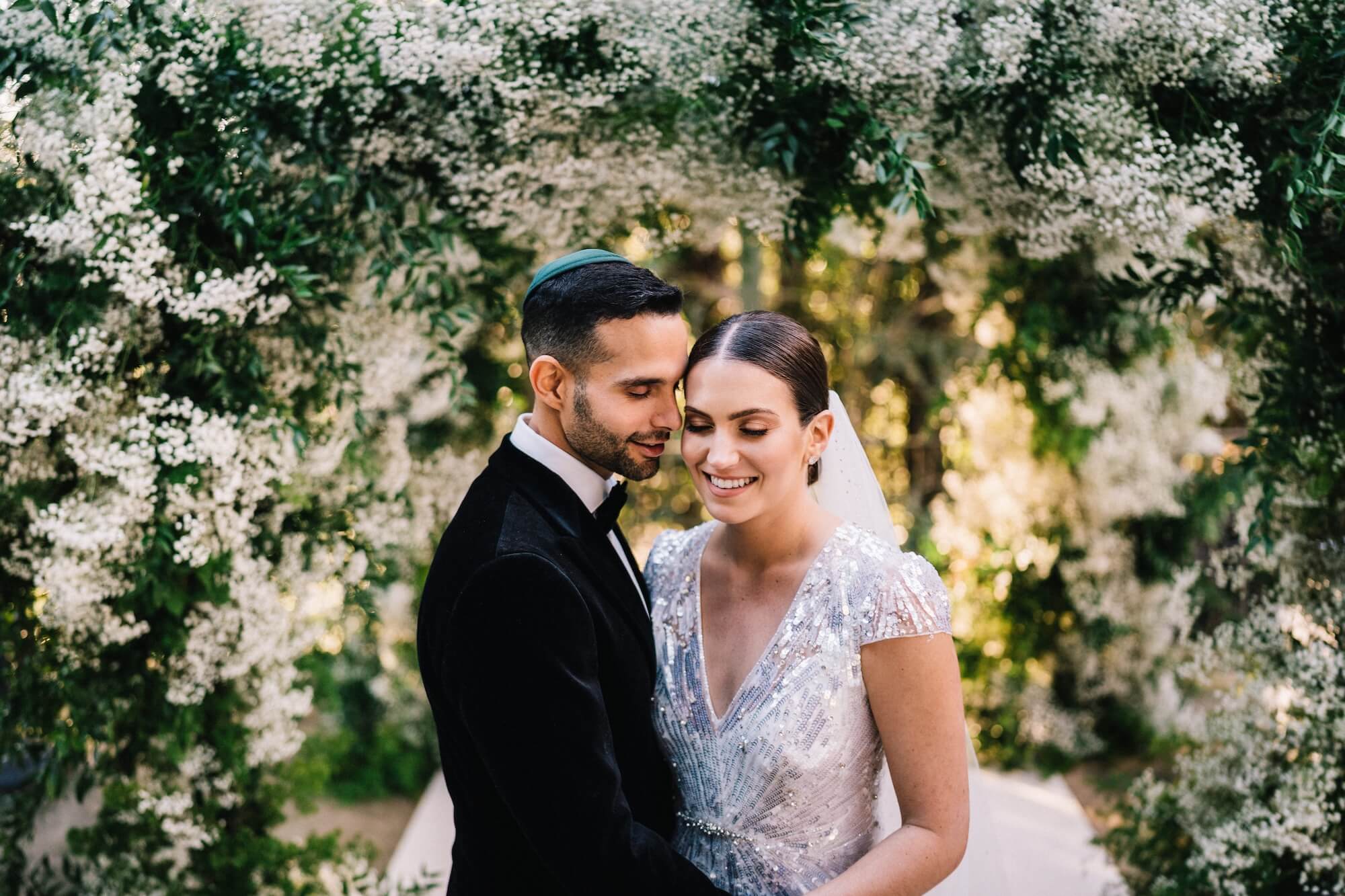 Jewish wedding Rome bride and groome