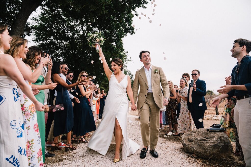 Destination Wedding at Masseria Le Torri in Pugliaceremonyconfetti timepetals toss